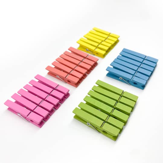 12 Packs: 30 ct. (360 total) Medium Neon Clothespins by Recollections&#x2122;